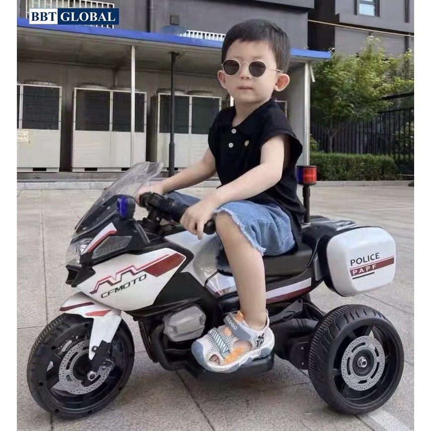 Xe máy điện trẻ em xe cảnh sát/ xe địa hình 2 màu BBT Global BBT-1100