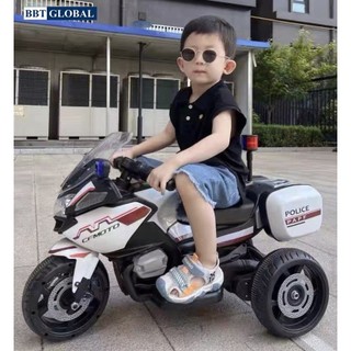 Xe máy điện trẻ em phân khối lớn/xe cảnh sát/ xe địa hình 2 màu BBT Global BBT-1100
