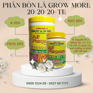 Phân bón lá grow more 20 20 20+te 500gr cho mọi giai đoạn cây trồng