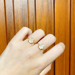 Nhẫn Hồ Ly đá tự nhiên bọc Vàng10k