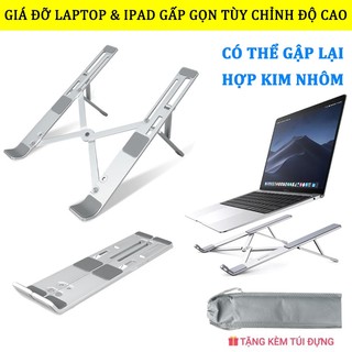 Giá đỡ LAPTOP, MACBOOK,Có thể gập lại IPAD bằng nhôm có thể điều chỉnh được độ cao, đế tản nhiệt kê laptop nhôm