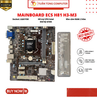 Mainboard ecs h81 h3-m3 fullbox bảo hành 1 tháng - phụ kiện máy tính hàng chính hãng