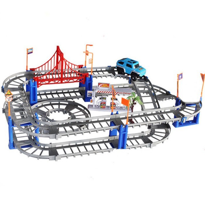 Đồ chơi Bộ lắp ráp đường đua ô tô 90chi tiết - đường ray ô tô đua -dc2497