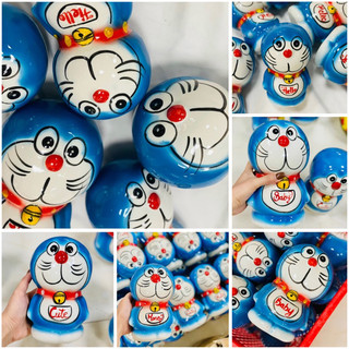 Heo đất tiết kiệm cho bé hình Doremon ngộ nghĩnh, lợn đất gốm sứ Bát Tràng
