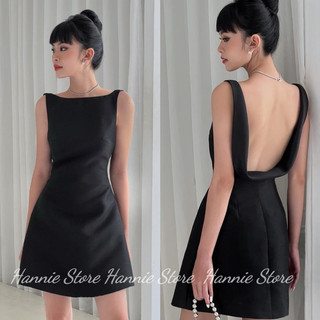 Váy Cổ Thuyền Dáng Ngắn Hở Lưng Sexy - Hannie Store