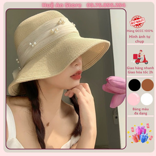 Mũ bucket cói đi biển chống UV_Nón cói bucket nữ chống nắng vành nhỏ đi biển đi du lịch mùa hè