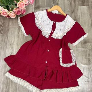 Bộ Pijama Mặc Nhà Chất Đũi Thô Phối Ren