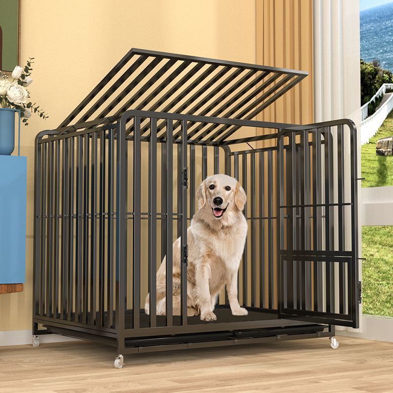 Chuồng Chó Nan Ống Cao Cấp Sơn Tĩnh Điện Dành Cho Thú Cưng Chó Mèo Lớn Lồng Chó Lớn Dày Và Chắc Chắn Có bánh xe Lồng di