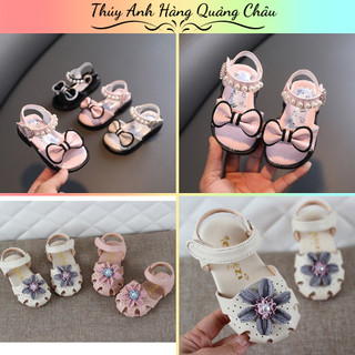 XẢ KHO Dép Tập Đi Cho Bé Gái Đính Nơ Cute Chống Trơn Trượt, Dép Cho Bé Tập Đi Đế Mềm (A602-C201)