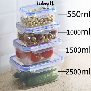 Set 4 Hộp Nhựa Đựng Thực Phẩm Hình Chữ Nhật (550ml-1000ml-1500ml-2500ml) - Didooglt