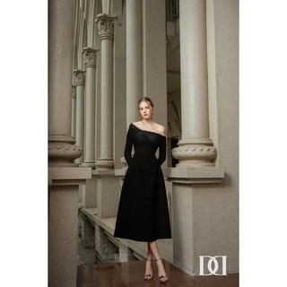 Vian Dress Darling Diva - Đầm Midi Lệch Vai Dáng Váy Chữ A