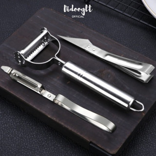 Bộ 3 Dao Nạo + Dao Gọt Hoa Quả + Dao Tỉa Inox Đa Năng - Didooglt