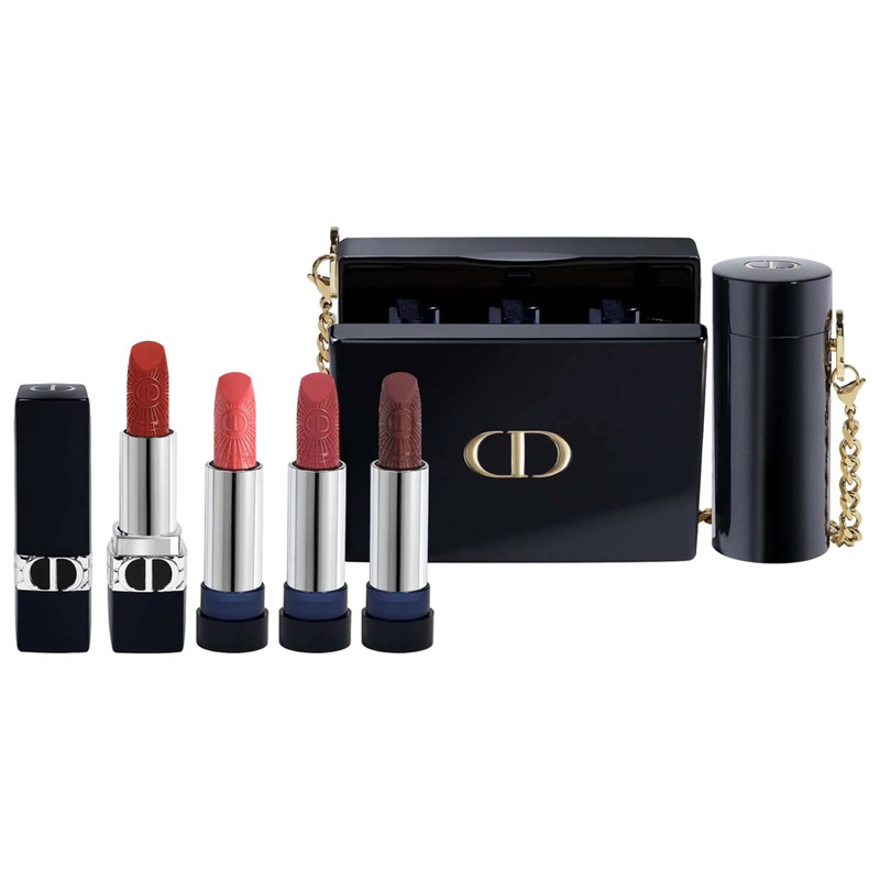 [Mua tại Pháp] [Mua 1 được 5] Set son Dior phiên bản limited ( 4 SonDior+ 1 Clutch đeo)