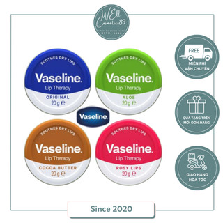 [Bill UK] Sáp Dưỡng môi VASELINE LIP THERAPY Lip Balm hộp thiếc 20g Rosy, Vanilla, Gold Dust Shimmer, Pink Bubby, Cocoa