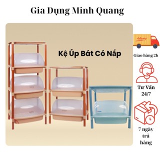 Kệ úp bát, trạn úp chén bát nhiều tầng có nắp đậy nhựa Việt Nhật cao cấp, Kệ nhựa úp bát đĩa 2 tầng, 3 tầng
