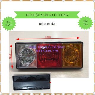 Đèn hậu xe tải (đèn lái) xe ben cửu long, foton, Forland 6 tấn. Đèn 3 khoang vuông, 24v, KT: 135*330