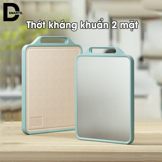Thớt inox kháng khuẩn 2 mặt, mặt trước inox 304, mặt sau nhựa PP thớt kháng khuẩn, chống tràn thớt thái rau củ