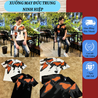 Áo phông tay lỡ họa in họa tiết mảng eo vì cam siêu nét - áo phông tay lỡ họa in họa tiết mảng eo vì cam siêu nét