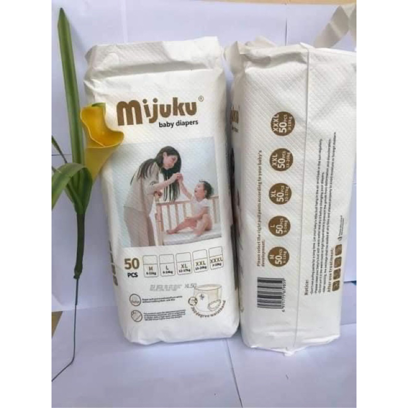 Bịch 50 miếng  bỉm quần  Mijuku size M L Xxl