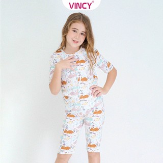 Bộ đồ thun lửng bé gái vincy ktl011w33