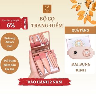 Bộ cọ trang điểm 5 món, Set cọ trang điểm mini nhỏ gọn mềm mại phù hợp với mọi loại da