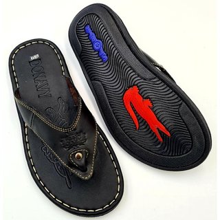 Dép Xỏ Ngón Nam Da Bò Thật 100% Đính Khuy D.kvm