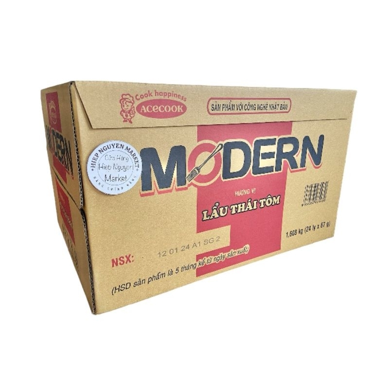 Thùng 24 ly mì Modern lẩu thái tôm