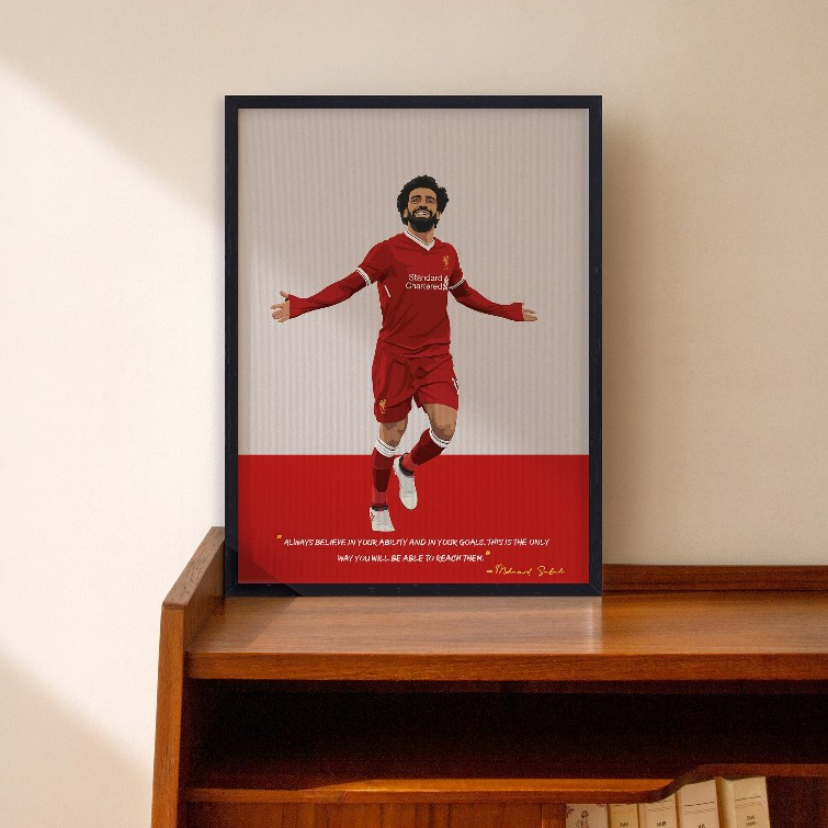 Mo Salah Art Print - Liverpool Poster - Liverpool Gifts - Soccer Art - Football Print