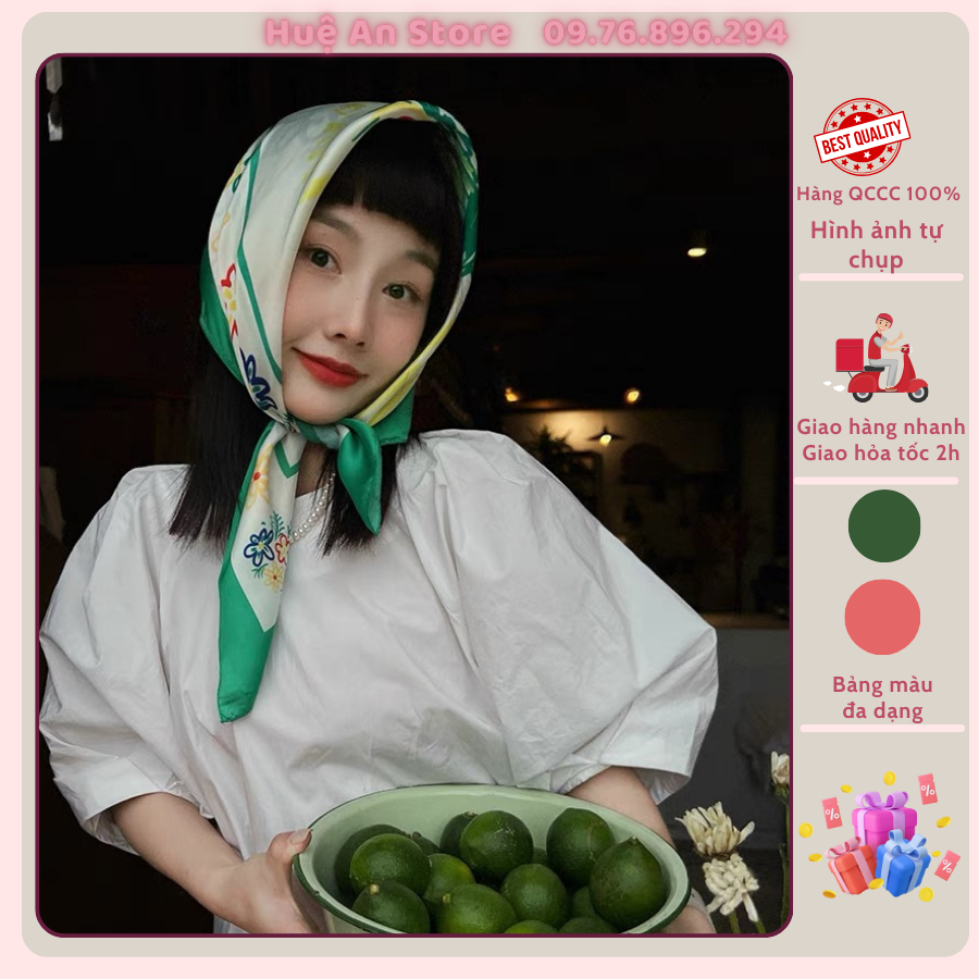 Khăn lụa vuông 70*70 cao cấp, khăn banada, khăn làm áo cao cấp hottrend 2024