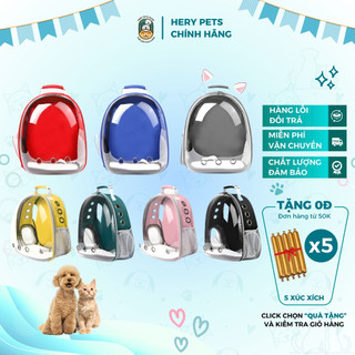 [7-10 Màu] Balo Phi Hành Gia Vận Chuyển Chó Mèo Thoáng Khí, Balo Trong Suốt Đựng Thú Cưng Di Chuyển An Toàn - Hery Pets