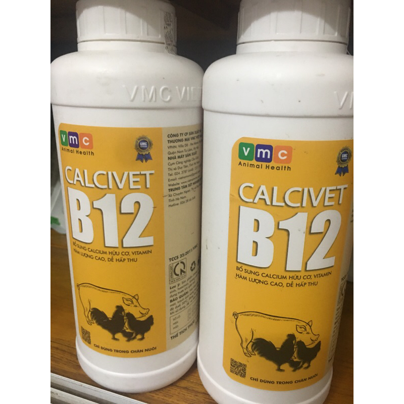 calcivet B12 bổ sung calcium hữu cơ lọ 1lít
