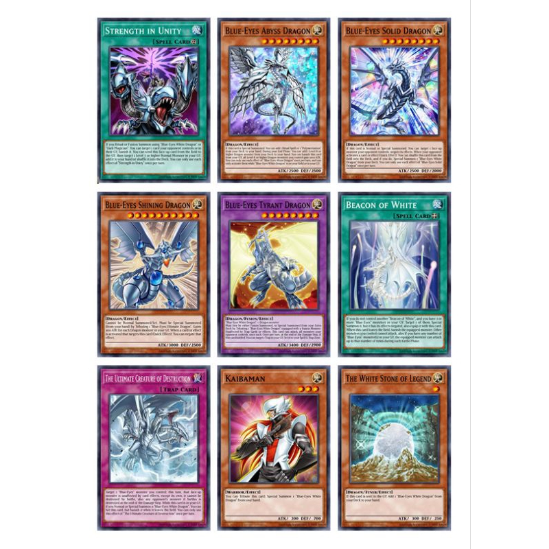 bộ 03 support for blue-eyes(bài in yugioh)