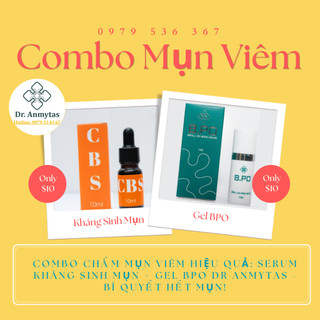 Combo chấm mụn viêm hiệu quả: serum kháng sinh mụn + gel bpo dr anmytas - bí quyết hết mụn!