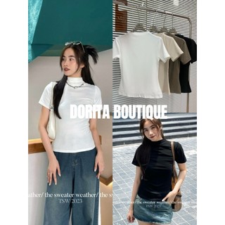 Áo thun zip ôm Body cổ cao 3 phân hottrend 2023 Dorita Boutique