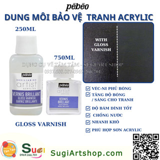 Dung môi bảo vệ tranh Acrylic Pebeo , Véc ni phủ bóng Bảo Vệ Tranh Pebeo , Vernis Brillant Pebeo