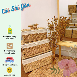 Khay lục bình đựng đồ đa năng,giỏ lục bình đẹp,sắp xếp nhà cửa, giỏ mây tre đan, giỏ cói, hộp đựng quần áo,đựng tài liệu