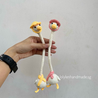 [Crochet-Ảnh thật] Móc khóa vịt cổ dài đan móc thủ công bằng len