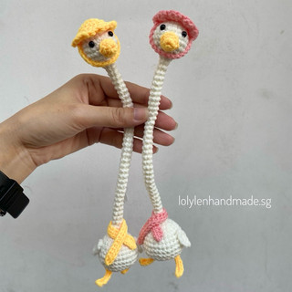 [Crochet-Ảnh thật] Móc khóa vịt cổ dài đan móc thủ công bằng len
