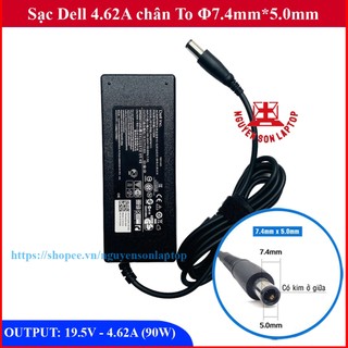 Sạc laptop Dell 19.5V 4.62A Chân Kim To - 3542 3543 3521 3757 7537 5447 5448 5547 5548 Kèm dây nguồn new 100%