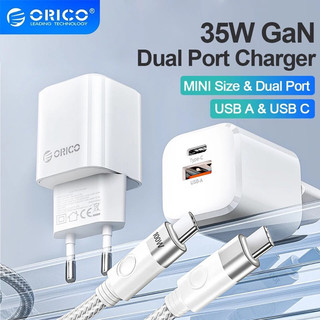 ) củ sạc nhanh 35w orico 1 usb-a + 1 usb-c nhỏ gọn chân dẹp gập tiện lợi