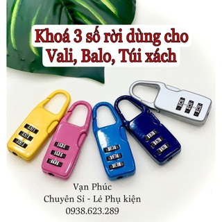 Ổ khóa 3 số hàng cao cấp dùng khóa hành lý du lịch Vali, balo, túi xách