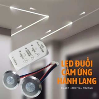 Đèn led chạy đuổi cầu thang, hành lang có người đèn tự sáng, với 2 cảm biến chuyển động 2 đầu
