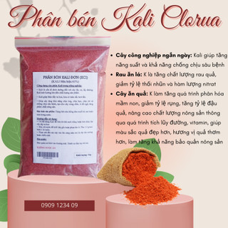Phân Kali đơn (Kali Clorua) - Cho giai đoạn nuôi trái - Gói 1kg - Green City