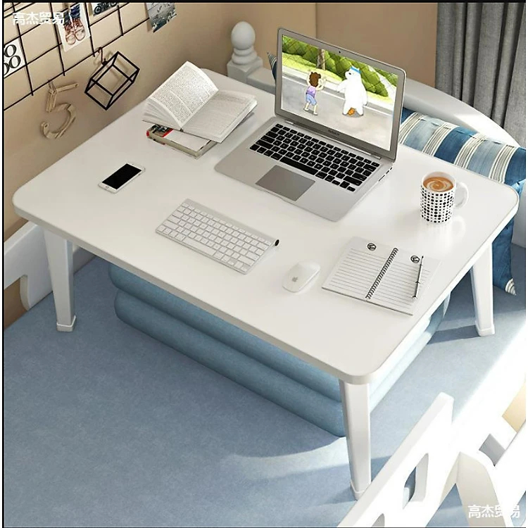 Bàn học gấp gọn mini mặt gỗ chân nhựa thông minh ngồi bệt để giường laptop xếp gọn dành cho học sinh
