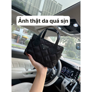 Túi xách P DA thêu chầm vải phối hợp da PU siêu bền có dây đeo khoá miệng(MIỄN SHIP)