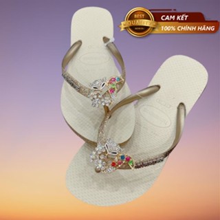 Dép Kẹp Nữ Havaianas Kim Tuyến Đính Hồ Ly Hoa