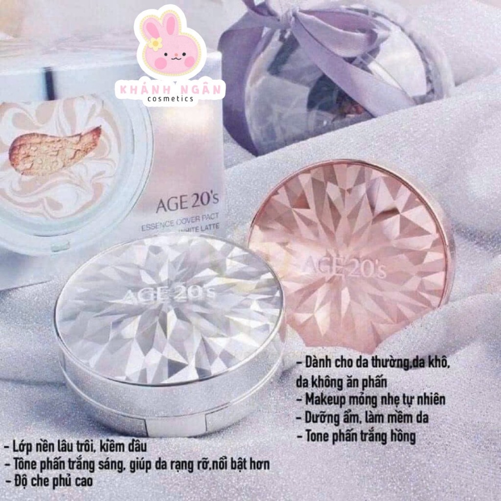 Phấn Lạnh Kim Cương AGE 20s SPF 50+PA +++ che phủ tốt mỏng nhẹ 12,5g