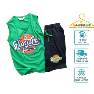 Bộ cotton sát nách bé trai JAMIKIDS size đại, bộ ba lỗ bé trai size đại xuất dư siêu đẹp và mềm mát 23-57kg