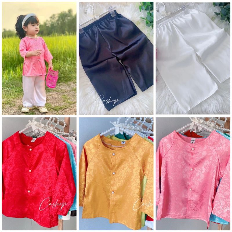 (6-45kg) Bộ bà ba gấm cho bé gái