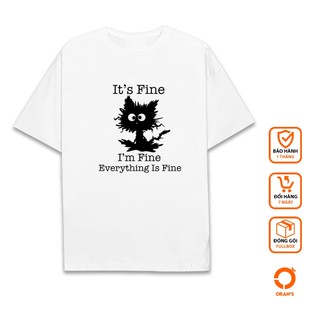 Áo đôi thun Orans hình mèo I'm Fine chất cotton 4C fullbox - Orans basic